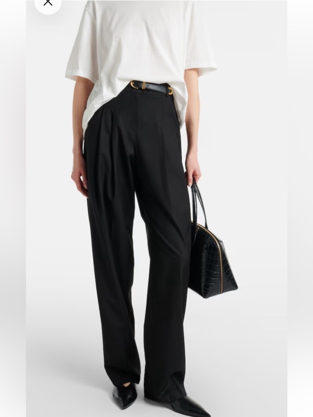 The Frankie Shop Gelso Pleated Trousers Wide Leg Black